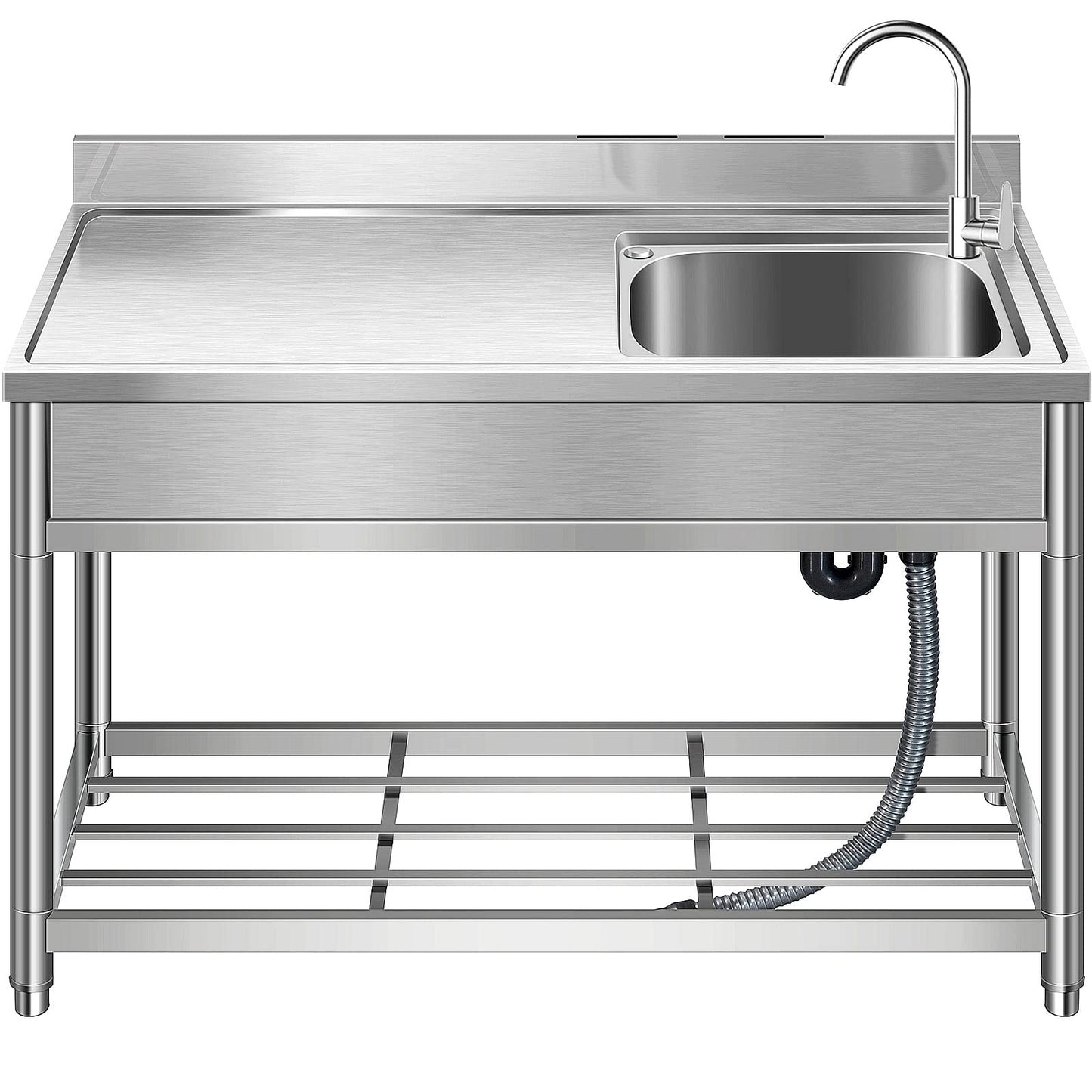 Heavy Duty Stainless Steel Single Bowl Sink Table