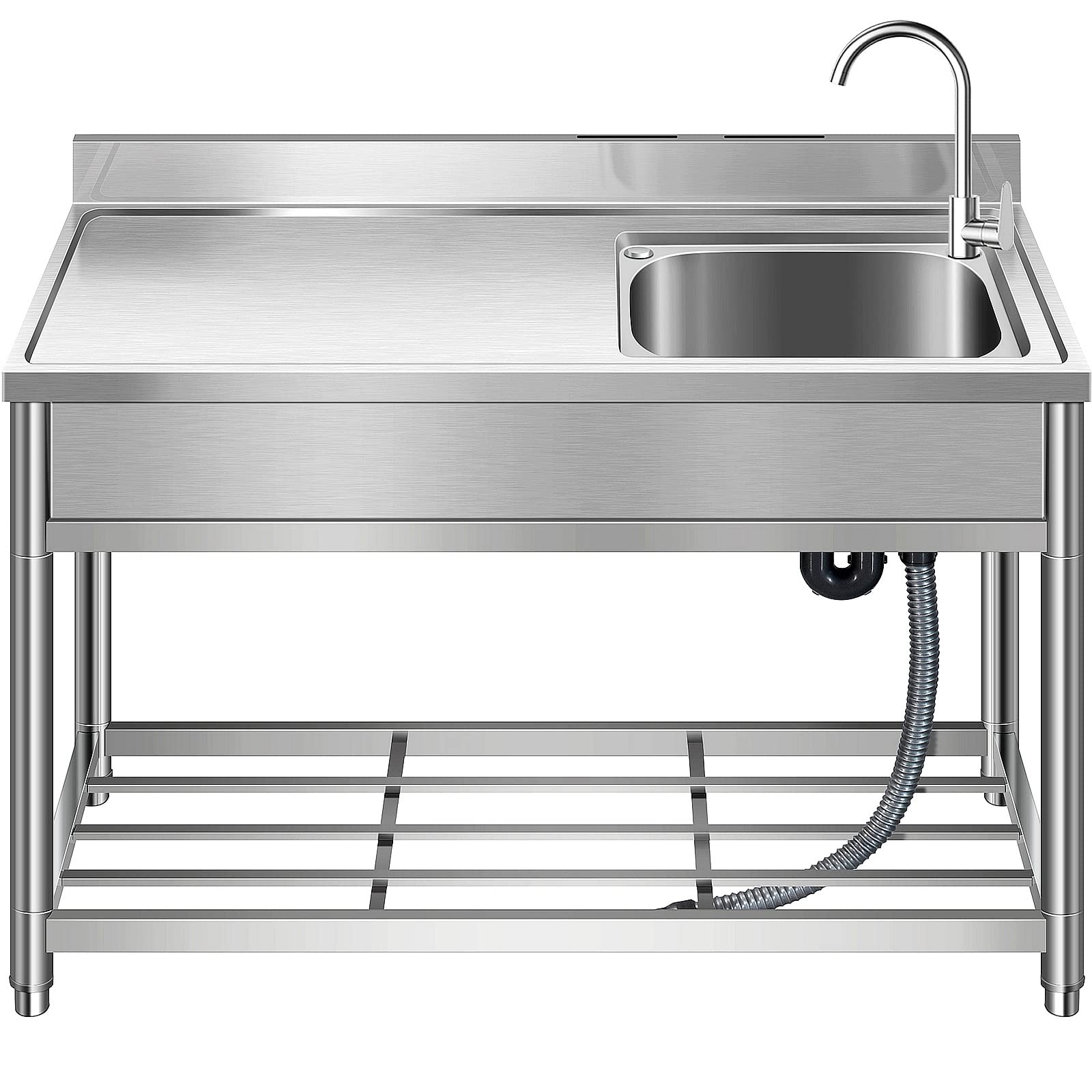 Heavy Duty Stainless Steel Single Bowl Sink Table